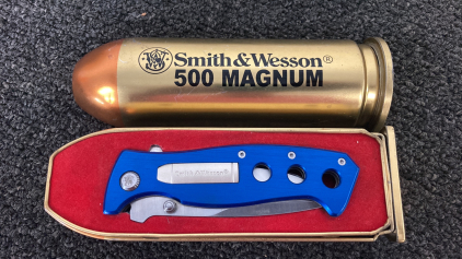 Smith & Wesson Special Edition 500 Magnum Release Collectors Knife In Tin