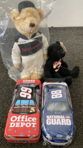 Dale Earnhardt Bears And Nascar Collectible Tins With Chocolates