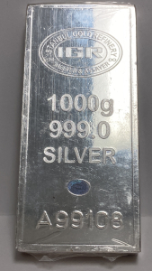 IGR 1000g 999.0 Silver Bar With Certificate— Verified Authentic