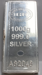 IGR 1000g 999.0 Silver Bar With Certificate— Verified Authentic