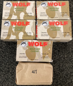 (100) Rnds. Wolf .308 Win Military Classic Ammo