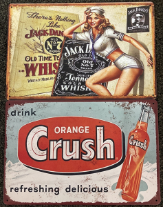 Jack Daniels And Orange Crush Metal Wall Signs