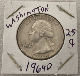 1964D Washington Quarter- Please Inspect For Authenticity