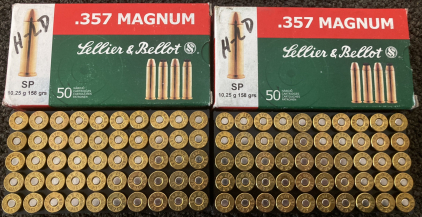 (100) Rnds. Sellier & Bellot .357 Magnum Ammo