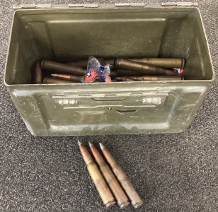 Ammo Can With 50 Cal Machine Gun Ammo