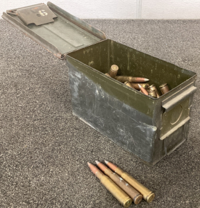 Ammo Can With 50 Cal Machine Gun Ammo