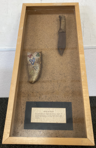 Native American Knife and Sheath In Shadow Box