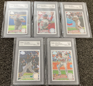 (5) GMA Graded Baseball Cards