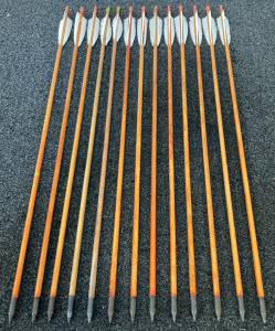 (13) Wooden Arrows With Field Tips