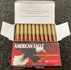 (100) Rnds. American Eagle 5.7x28mm Ammo. Factory Sealed