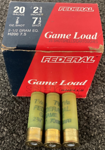 (25) Rnds. Federal 20 Ga. Game Load Ammo