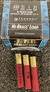 (25) Rnds. Federal .410 Ga. Hi-Brass Load Ammo