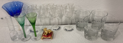 (8) Decorative Glasses-(4) Cups-and more