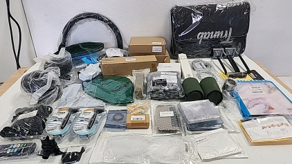 Fishing Net, Bucket Hat, (2) Razor, Lanyard ID Cases, (4) 4 1/2" Deck Wheels, Bench Light, Airpod Case, Air Fryer Liners, Gaming Console Case, and More!