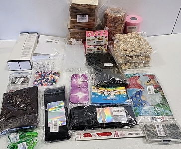 (3) Packages of Wooden Beads, Unfinished Wood Slices, (2) Boxes of Food Color Powder, All Purpose Snap Fasteners, Bracelet Bead Kit, and More!