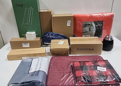 Foil & Wrap Container, Queen/Full Bed Spread, Dishcloth Rack, Soap Dispenser, Bathmat, GoPro Tripod, Shower Head, Shower Curtain, Table Runner, Upgraded Sink Plug, and More!