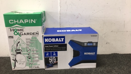 Chapin Home and Garden Sprayer, and Kobalt Inflator