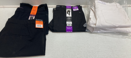 Women&rsquo;s Pants: Black Jeans Sz 16, Black Pants Sz 16, Black Jeans Sz 14, (3) White Jeans Sz 8