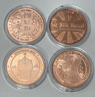 (4) Piece (Bitcoin) 1oz .999 Fine Copper Rounds