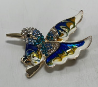 (1) Blue & White And Yellow, Gold Toned Pin