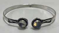 (1) Opal Gemstone Silver .925 Plated Bracelet