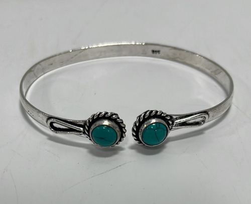 (1) Turquoise Gemstone Silver .925 Plated Bracelet