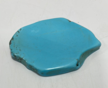 (1) 120.05ct Blue Turquoise Gemstone Freeform Slice Cabochon