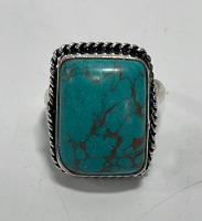 (1) Turquoise Gemstone Silver .925 Ring Size 8