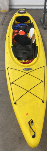 (1) Large Yellow Kayak With Oars