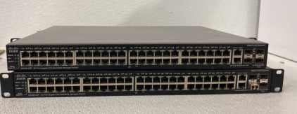 (2) Cisco SG500-52P 52 Port Gigabit PoE Stackable Managed Switch