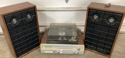 Electrophonic Modular Stereo System - Record Player/Radio/8-Track w/ (2) Speakers