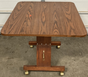 Brown Folding Table w/ Wheels