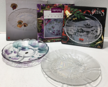 (3) Glass Serving Platters