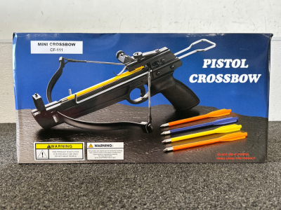 50 LB Pull High Velocity Pistol Crossbow with Bolts Please Inspect