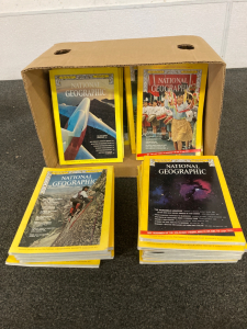Box of National Geographic Magazines