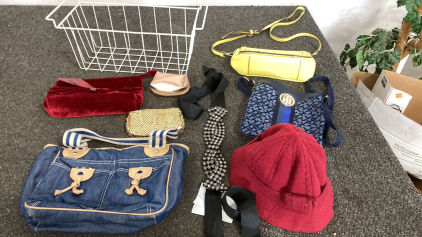 4 Handbags 2 Coins Purse Bell Hat Please Inspect