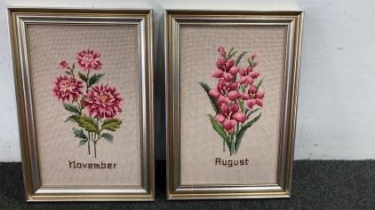 (2) Tuesday&rsquo;s Child Custom Frame Floral Pictures