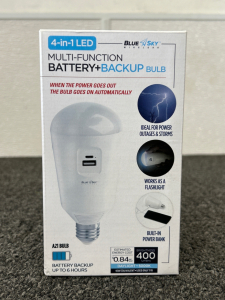 4-in-1 LED Multi-Function Battery+ Backup Bulb