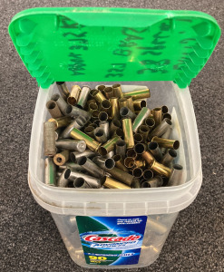 Container Of .38 SPL Spent/Unprimed Shellcases. Aprox. 375 Ct.