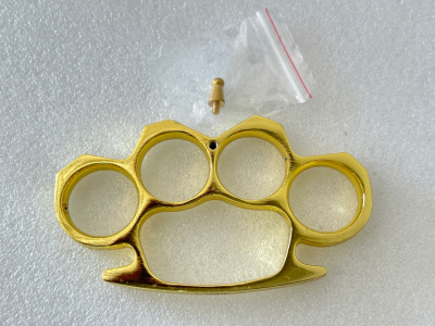 Brass Toned Paperweight With Belt Buckle Attachment please Insepect