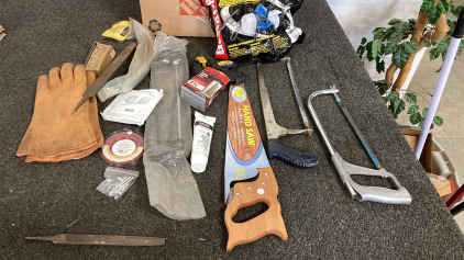 Box Of Hand Tools And Other Items Please Inspect