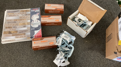 Peel And Stick Tile C Clamps 3 Box Of Epoxy please Inspect