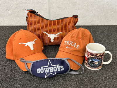 Texas Longhorn Hats, PurseX Mug and Cowboys Face Mask