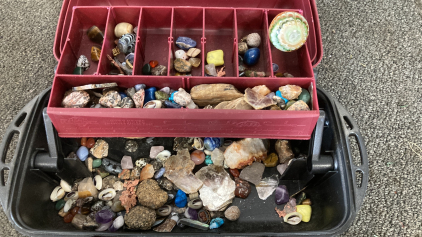 Tackle Box Of Minerals And Stone With And Without Polish Please Inspect