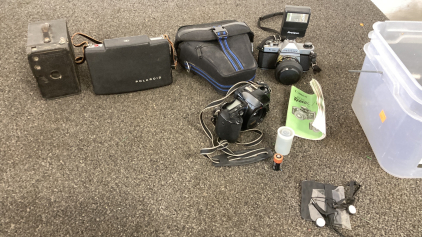 Vintage Film Cameras With Some Cases Not Tested Please Inspect