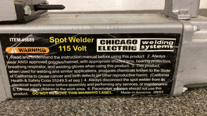 Spot Welder 115V Chicago Electric Not Tested Please Inspect