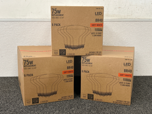 (3) Boxes of 75W Replacement LED Bulbs