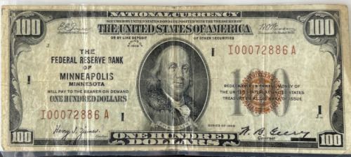 1929 $100 Federal Reserve Bank Note