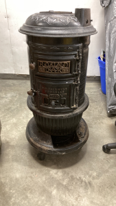Cast Iron Wood Burning Stove Complete No Chimney Please Inspect
