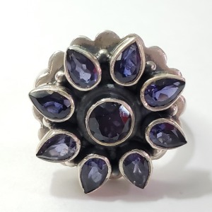 Silver Iolite Ring